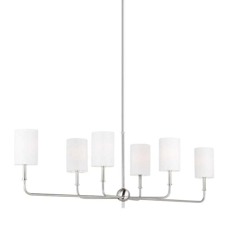 Six Light Chandelier<br /><span style="color:#4AB0CE;">Entrega: 7-8 semanas en USA</span><br /><span style="color:#4AB0CE;font-size:60%;">PREGUNTE POR ENTREGA EN PANAMA</span><br />Collection: Foxdale<br />Finish: Brushed Nickel