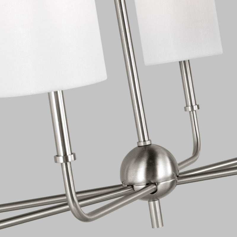 Six Light Chandelier<br /><span style="color:#4AB0CE;">Entrega: 7-8 semanas en USA</span><br /><span style="color:#4AB0CE;font-size:60%;">PREGUNTE POR ENTREGA EN PANAMA</span><br />Collection: Foxdale<br />Finish: Brushed Nickel