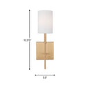 One Light Bath Vanity<br /><span style="color:#4AB0CE;">Entrega: 4-10 dias en USA</span><br /><span style="color:#4AB0CE;font-size:60%;">PREGUNTE POR ENTREGA EN PANAMA</span><br />Collection: Foxdale<br />Finish: Satin Brass