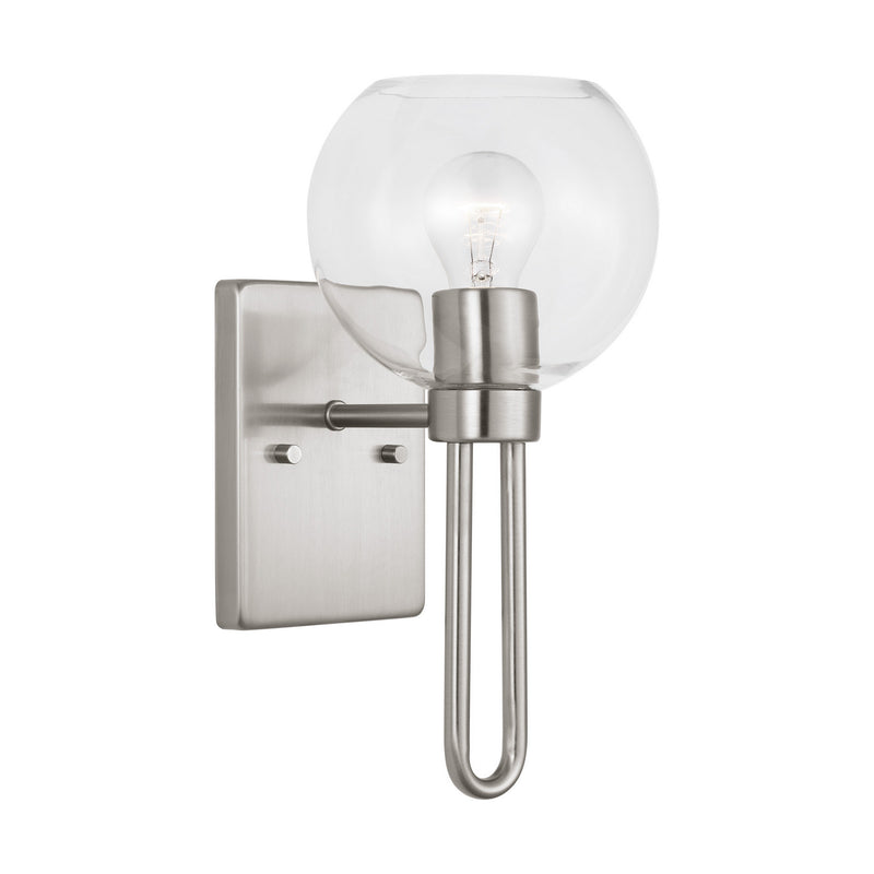 One Light Bath Vanity<br /><span style="color:#4AB0CE;">Entrega: 4-10 dias en USA</span><br /><span style="color:#4AB0CE;font-size:60%;">PREGUNTE POR ENTREGA EN PANAMA</span><br />Collection: Codyn<br />Finish: Brushed Nickel