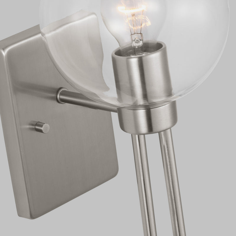 One Light Bath Vanity<br /><span style="color:#4AB0CE;">Entrega: 4-10 dias en USA</span><br /><span style="color:#4AB0CE;font-size:60%;">PREGUNTE POR ENTREGA EN PANAMA</span><br />Collection: Codyn<br />Finish: Brushed Nickel