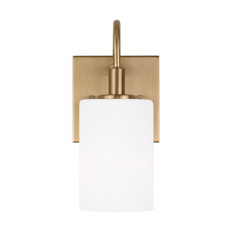 One Light Bath Vanity<br /><span style="color:#4AB0CE;">Entrega: 4-10 dias en USA</span><br /><span style="color:#4AB0CE;font-size:60%;">PREGUNTE POR ENTREGA EN PANAMA</span><br />Collection: Oak Moore<br />Finish: Satin Brass