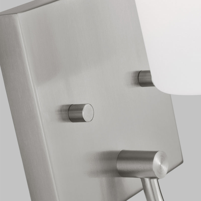 LED Bath Wall Sconce<br /><span style="color:#4AB0CE;">Entrega: 4-10 dias en USA</span><br /><span style="color:#4AB0CE;font-size:60%;">PREGUNTE POR ENTREGA EN PANAMA</span><br />Collection: Oak Moore<br />Finish: Brushed Nickel