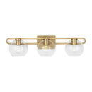 Three Light Bath Vanity<br /><span style="color:#4AB0CE;">Entrega: 4-10 dias en USA</span><br /><span style="color:#4AB0CE;font-size:60%;">PREGUNTE POR ENTREGA EN PANAMA</span><br />Collection: Codyn<br />Finish: Satin Brass