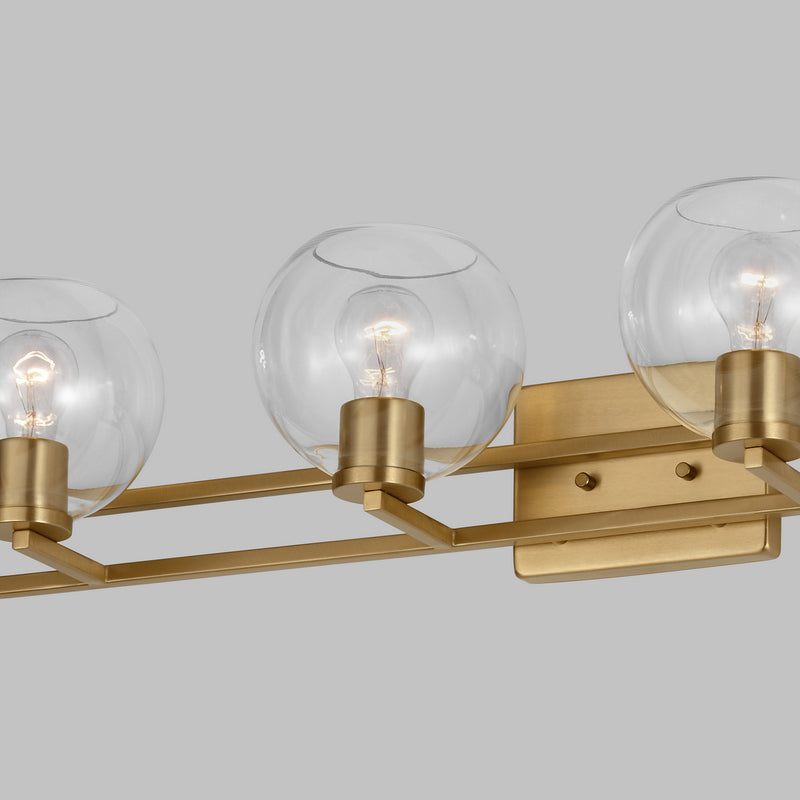 Four Light Bath Vanity<br /><span style="color:#4AB0CE;">Entrega: 4-10 dias en USA</span><br /><span style="color:#4AB0CE;font-size:60%;">PREGUNTE POR ENTREGA EN PANAMA</span><br />Collection: Codyn<br />Finish: Satin Brass