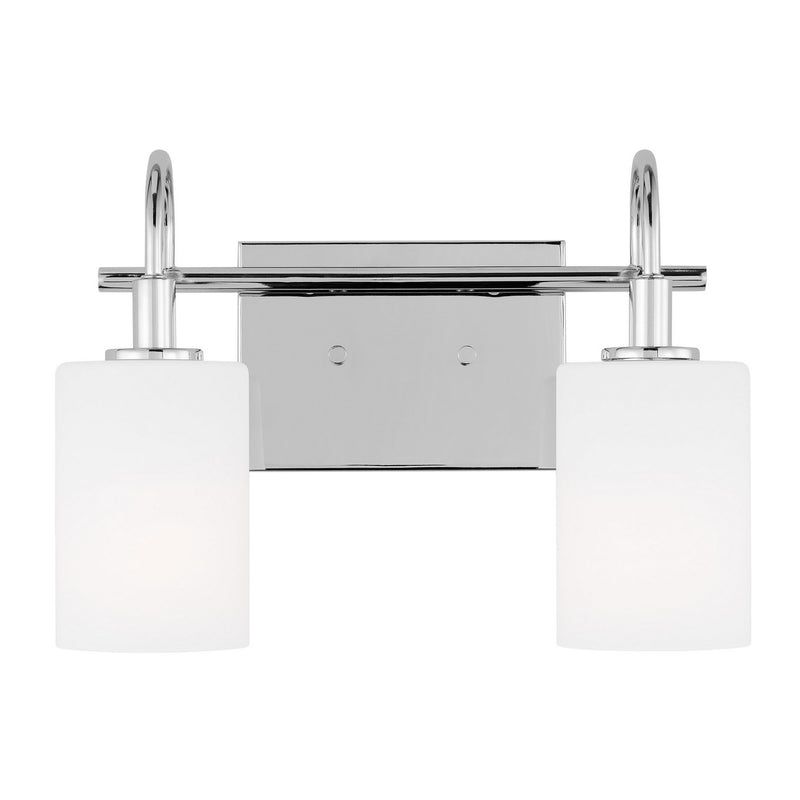 Two Light Bath Vanity<br /><span style="color:#4AB0CE;">Entrega: 4-10 dias en USA</span><br /><span style="color:#4AB0CE;font-size:60%;">PREGUNTE POR ENTREGA EN PANAMA</span><br />Collection: Oak Moore<br />Finish: Chrome