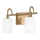 Two Light Bath Vanity<br /><span style="color:#4AB0CE;">Entrega: 13-14 semanas en USA</span><br /><span style="color:#4AB0CE;font-size:60%;">PREGUNTE POR ENTREGA EN PANAMA</span><br />Collection: Oak Moore<br />Finish: Satin Brass