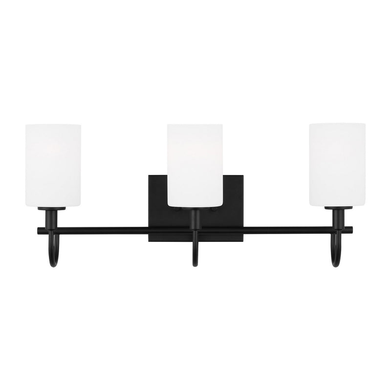 Three Light Bath Vanity<br /><span style="color:#4AB0CE;">Entrega: 2-3 semanas en USA</span><br /><span style="color:#4AB0CE;font-size:60%;">PREGUNTE POR ENTREGA EN PANAMA</span><br />Collection: Oak Moore<br />Finish: Midnight Black