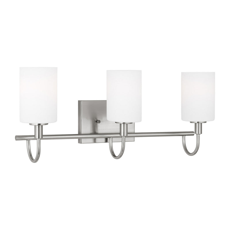 Three Light Bath Vanity<br /><span style="color:#4AB0CE;">Entrega: 4-10 dias en USA</span><br /><span style="color:#4AB0CE;font-size:60%;">PREGUNTE POR ENTREGA EN PANAMA</span><br />Collection: Oak Moore<br />Finish: Brushed Nickel