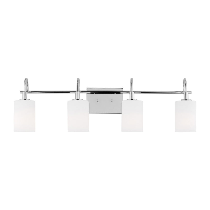 Four Light Bath Vanity<br /><span style="color:#4AB0CE;">Entrega: 4-10 dias en USA</span><br /><span style="color:#4AB0CE;font-size:60%;">PREGUNTE POR ENTREGA EN PANAMA</span><br />Collection: Oak Moore<br />Finish: Chrome