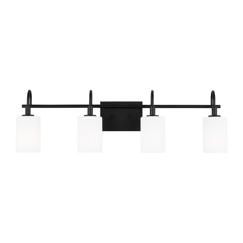 Four Light Bath Vanity<br /><span style="color:#4AB0CE;">Entrega: 4-10 dias en USA</span><br /><span style="color:#4AB0CE;font-size:60%;">PREGUNTE POR ENTREGA EN PANAMA</span><br />Collection: Oak Moore<br />Finish: Midnight Black