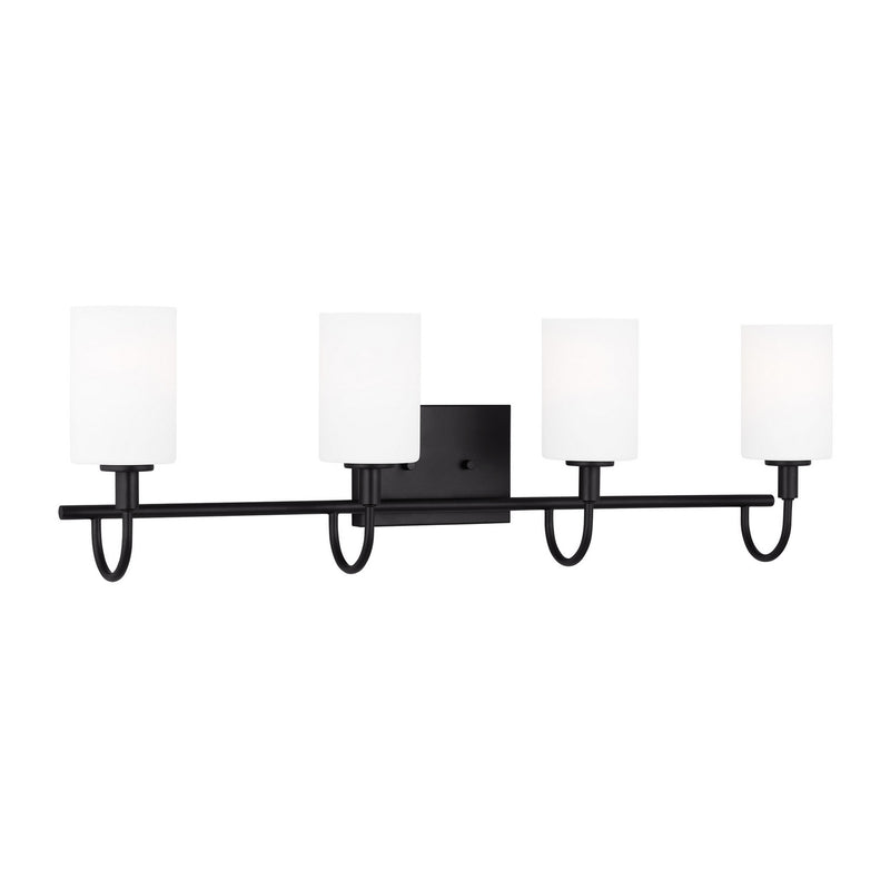 Four Light Bath Vanity<br /><span style="color:#4AB0CE;">Entrega: 4-10 dias en USA</span><br /><span style="color:#4AB0CE;font-size:60%;">PREGUNTE POR ENTREGA EN PANAMA</span><br />Collection: Oak Moore<br />Finish: Midnight Black