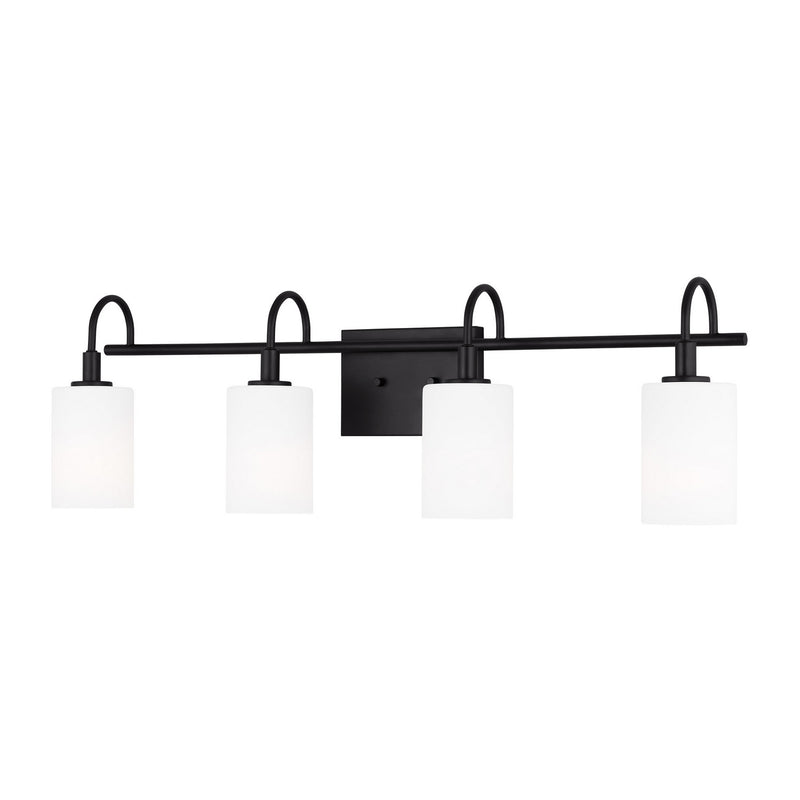 Four Light Bath Vanity<br /><span style="color:#4AB0CE;">Entrega: 4-10 dias en USA</span><br /><span style="color:#4AB0CE;font-size:60%;">PREGUNTE POR ENTREGA EN PANAMA</span><br />Collection: Oak Moore<br />Finish: Midnight Black