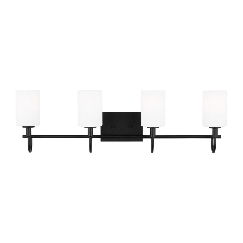 Four Light Bath Vanity<br /><span style="color:#4AB0CE;">Entrega: 4-10 dias en USA</span><br /><span style="color:#4AB0CE;font-size:60%;">PREGUNTE POR ENTREGA EN PANAMA</span><br />Collection: Oak Moore<br />Finish: Midnight Black