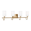 Four Light Bath Vanity<br /><span style="color:#4AB0CE;">Entrega: 4-10 dias en USA</span><br /><span style="color:#4AB0CE;font-size:60%;">PREGUNTE POR ENTREGA EN PANAMA</span><br />Collection: Oak Moore<br />Finish: Satin Brass