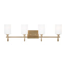 Four Light Bath Vanity<br /><span style="color:#4AB0CE;">Entrega: 7-8 semanas en USA</span><br /><span style="color:#4AB0CE;font-size:60%;">PREGUNTE POR ENTREGA EN PANAMA</span><br />Collection: Oak Moore<br />Finish: Satin Brass
