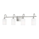 Four Light Bath Vanity<br /><span style="color:#4AB0CE;">Entrega: 4-10 dias en USA</span><br /><span style="color:#4AB0CE;font-size:60%;">PREGUNTE POR ENTREGA EN PANAMA</span><br />Collection: Oak Moore<br />Finish: Brushed Nickel