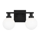 Two Light Bath Vanity<br /><span style="color:#4AB0CE;">Entrega: 4-10 dias en USA</span><br /><span style="color:#4AB0CE;font-size:60%;">PREGUNTE POR ENTREGA EN PANAMA</span><br />Collection: Clybourn<br />Finish: Midnight Black