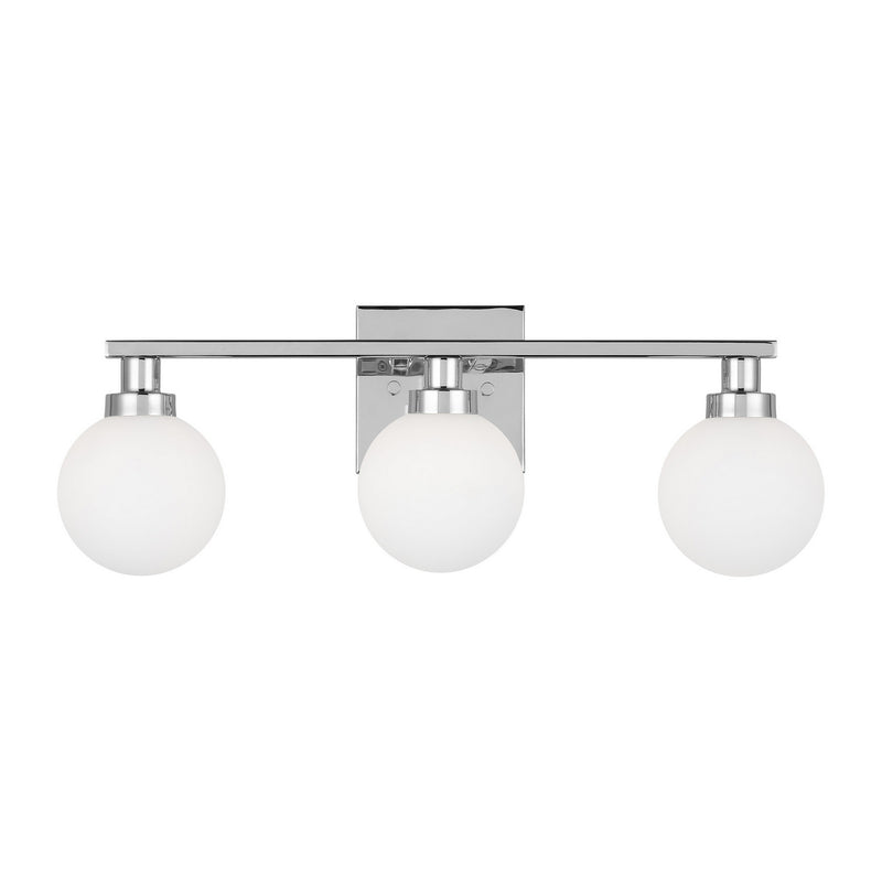 Three Light Bath Vanity<br /><span style="color:#4AB0CE;">Entrega: 4-10 dias en USA</span><br /><span style="color:#4AB0CE;font-size:60%;">PREGUNTE POR ENTREGA EN PANAMA</span><br />Collection: Clybourn<br />Finish: Chrome