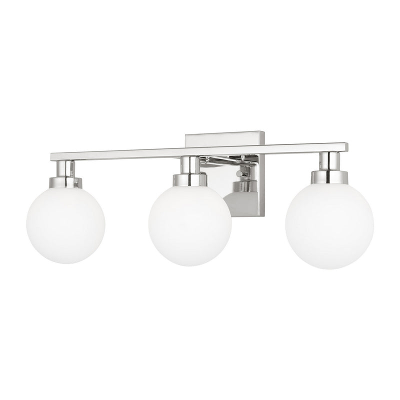 Three Light Bath Vanity<br /><span style="color:#4AB0CE;">Entrega: 4-10 dias en USA</span><br /><span style="color:#4AB0CE;font-size:60%;">PREGUNTE POR ENTREGA EN PANAMA</span><br />Collection: Clybourn<br />Finish: Chrome