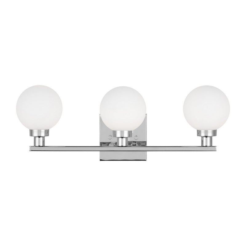 Three Light Bath Vanity<br /><span style="color:#4AB0CE;">Entrega: 4-10 dias en USA</span><br /><span style="color:#4AB0CE;font-size:60%;">PREGUNTE POR ENTREGA EN PANAMA</span><br />Collection: Clybourn<br />Finish: Chrome