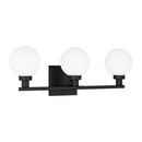 Three Light Bath Vanity<br /><span style="color:#4AB0CE;">Entrega: 4-10 dias en USA</span><br /><span style="color:#4AB0CE;font-size:60%;">PREGUNTE POR ENTREGA EN PANAMA</span><br />Collection: Clybourn<br />Finish: Midnight Black