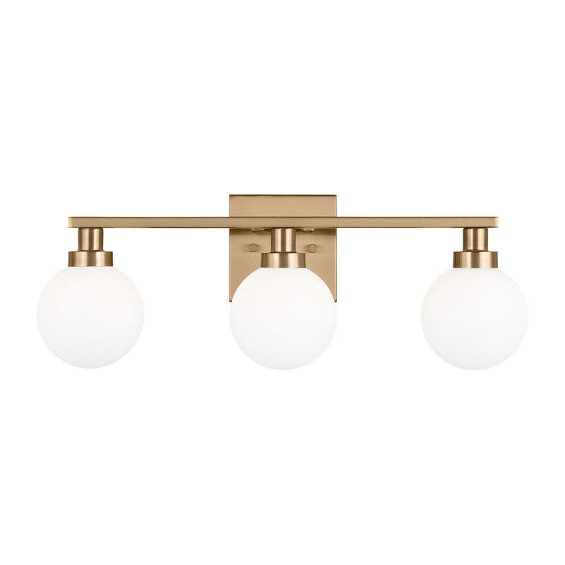 Three Light Bath Vanity<br /><span style="color:#4AB0CE;">Entrega: 4-10 dias en USA</span><br /><span style="color:#4AB0CE;font-size:60%;">PREGUNTE POR ENTREGA EN PANAMA</span><br />Collection: Clybourn<br />Finish: Satin Brass