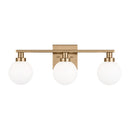Three Light Bath Vanity<br /><span style="color:#4AB0CE;">Entrega: 4-10 dias en USA</span><br /><span style="color:#4AB0CE;font-size:60%;">PREGUNTE POR ENTREGA EN PANAMA</span><br />Collection: Clybourn<br />Finish: Satin Brass