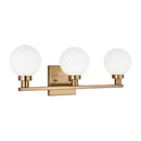 Three Light Bath Vanity<br /><span style="color:#4AB0CE;">Entrega: 13-14 semanas en USA</span><br /><span style="color:#4AB0CE;font-size:60%;">PREGUNTE POR ENTREGA EN PANAMA</span><br />Collection: Clybourn<br />Finish: Satin Brass