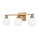 Three Light Bath Vanity<br /><span style="color:#4AB0CE;">Entrega: 4-10 dias en USA</span><br /><span style="color:#4AB0CE;font-size:60%;">PREGUNTE POR ENTREGA EN PANAMA</span><br />Collection: Clybourn<br />Finish: Satin Brass