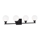 Four Light Bath Vanity<br /><span style="color:#4AB0CE;">Entrega: 8-9 semanas en USA</span><br /><span style="color:#4AB0CE;font-size:60%;">PREGUNTE POR ENTREGA EN PANAMA</span><br />Collection: Clybourn<br />Finish: Midnight Black