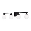 Four Light Bath Vanity<br /><span style="color:#4AB0CE;">Entrega: 4-10 dias en USA</span><br /><span style="color:#4AB0CE;font-size:60%;">PREGUNTE POR ENTREGA EN PANAMA</span><br />Collection: Clybourn<br />Finish: Midnight Black