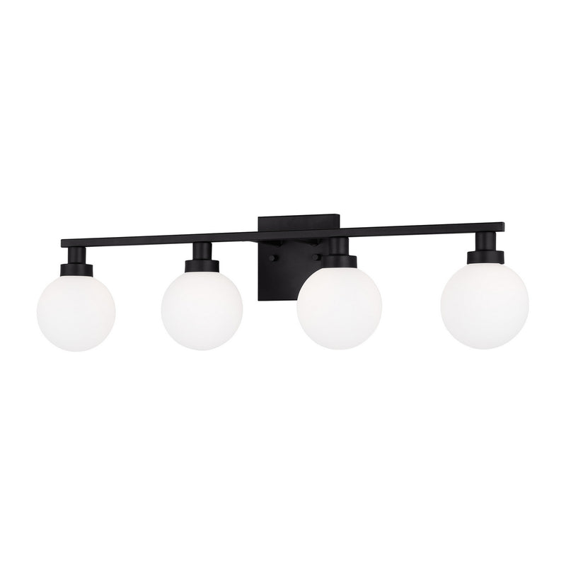 Four Light Bath Vanity<br /><span style="color:#4AB0CE;">Entrega: 4-10 dias en USA</span><br /><span style="color:#4AB0CE;font-size:60%;">PREGUNTE POR ENTREGA EN PANAMA</span><br />Collection: Clybourn<br />Finish: Midnight Black