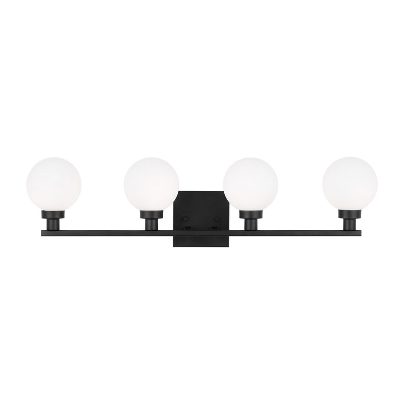 Four Light Bath Vanity<br /><span style="color:#4AB0CE;">Entrega: 4-10 dias en USA</span><br /><span style="color:#4AB0CE;font-size:60%;">PREGUNTE POR ENTREGA EN PANAMA</span><br />Collection: Clybourn<br />Finish: Midnight Black