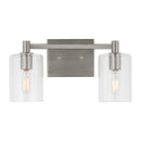 Two Light Bath Vanity<br /><span style="color:#4AB0CE;">Entrega: 6-7 semanas en USA</span><br /><span style="color:#4AB0CE;font-size:60%;">PREGUNTE POR ENTREGA EN PANAMA</span><br />Collection: Fullton<br />Finish: Brushed Nickel