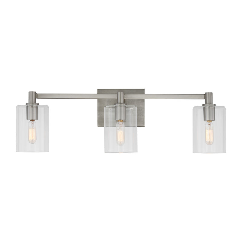 Three Light Bath Vanity<br /><span style="color:#4AB0CE;">Entrega: 4-10 dias en USA</span><br /><span style="color:#4AB0CE;font-size:60%;">PREGUNTE POR ENTREGA EN PANAMA</span><br />Collection: Fullton<br />Finish: Brushed Nickel