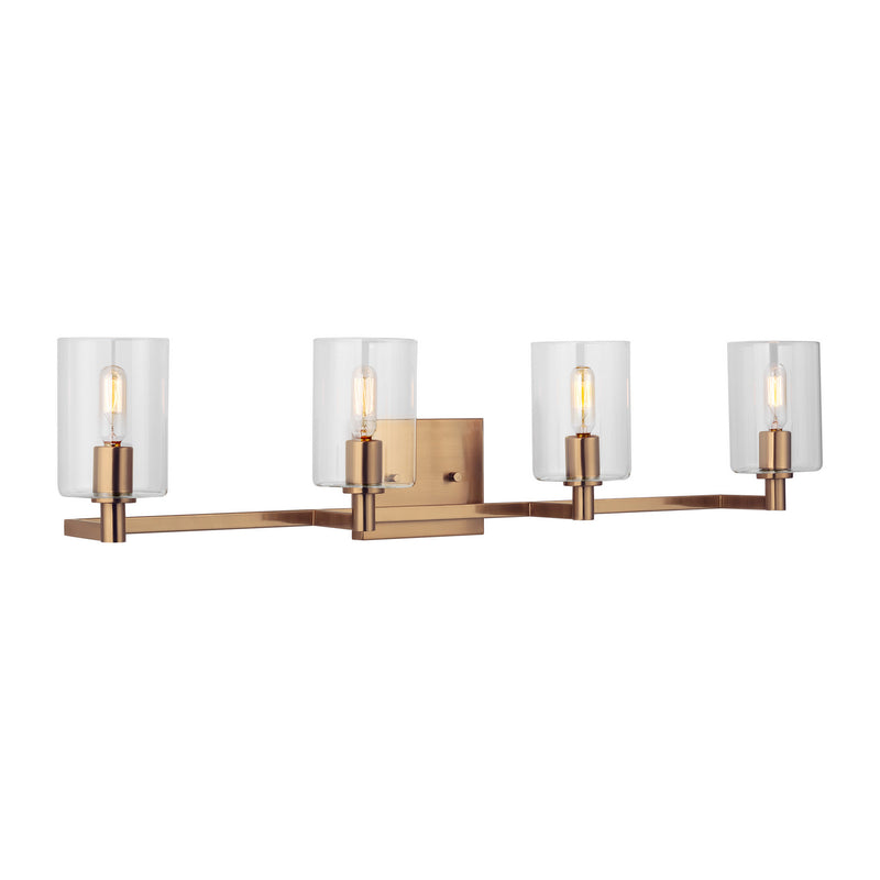 Four Light Bath Vanity<br /><span style="color:#4AB0CE;">Entrega: 6-7 semanas en USA</span><br /><span style="color:#4AB0CE;font-size:60%;">PREGUNTE POR ENTREGA EN PANAMA</span><br />Collection: Fullton<br />Finish: Satin Brass