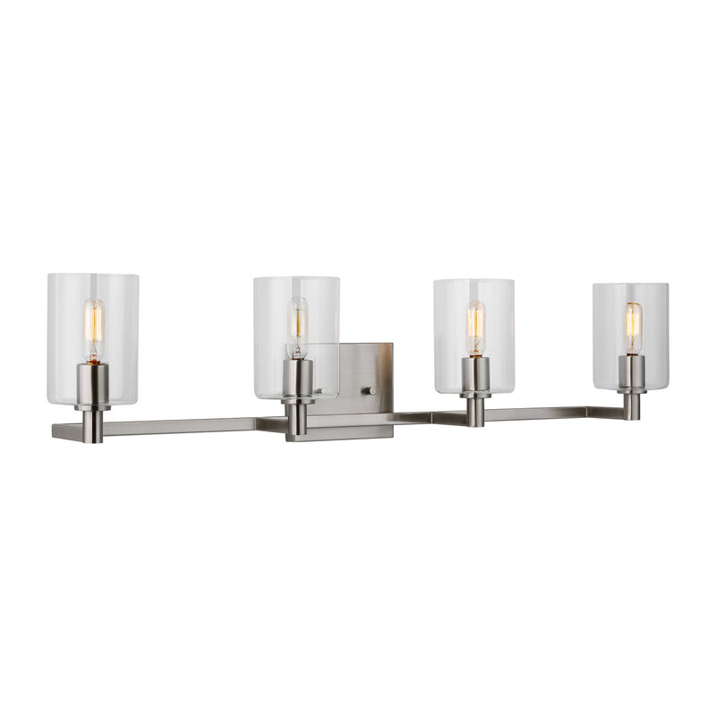 Four Light Bath Vanity<br /><span style="color:#4AB0CE;">Entrega: 4-10 dias en USA</span><br /><span style="color:#4AB0CE;font-size:60%;">PREGUNTE POR ENTREGA EN PANAMA</span><br />Collection: Fullton<br />Finish: Brushed Nickel