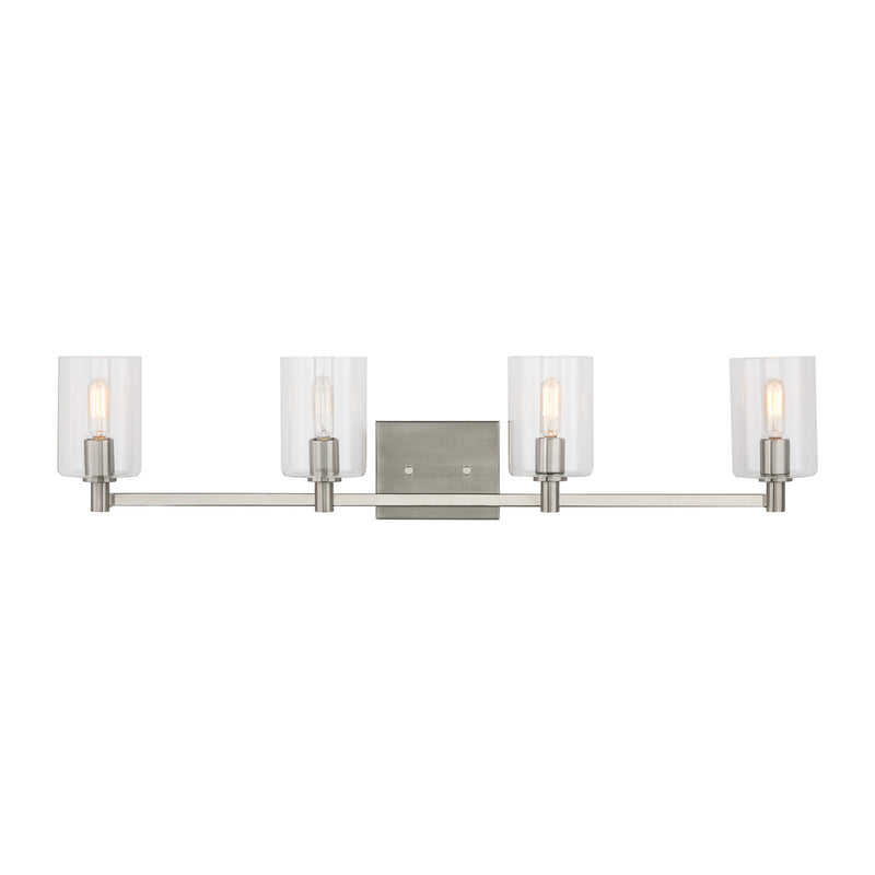 Four Light Bath Vanity<br /><span style="color:#4AB0CE;">Entrega: 4-10 dias en USA</span><br /><span style="color:#4AB0CE;font-size:60%;">PREGUNTE POR ENTREGA EN PANAMA</span><br />Collection: Fullton<br />Finish: Brushed Nickel