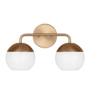 Two Light Bath Vanity<br /><span style="color:#4AB0CE;">Entrega: 4-10 dias en USA</span><br /><span style="color:#4AB0CE;font-size:60%;">PREGUNTE POR ENTREGA EN PANAMA</span><br />Collection: Alvin<br />Finish: Satin Brass
