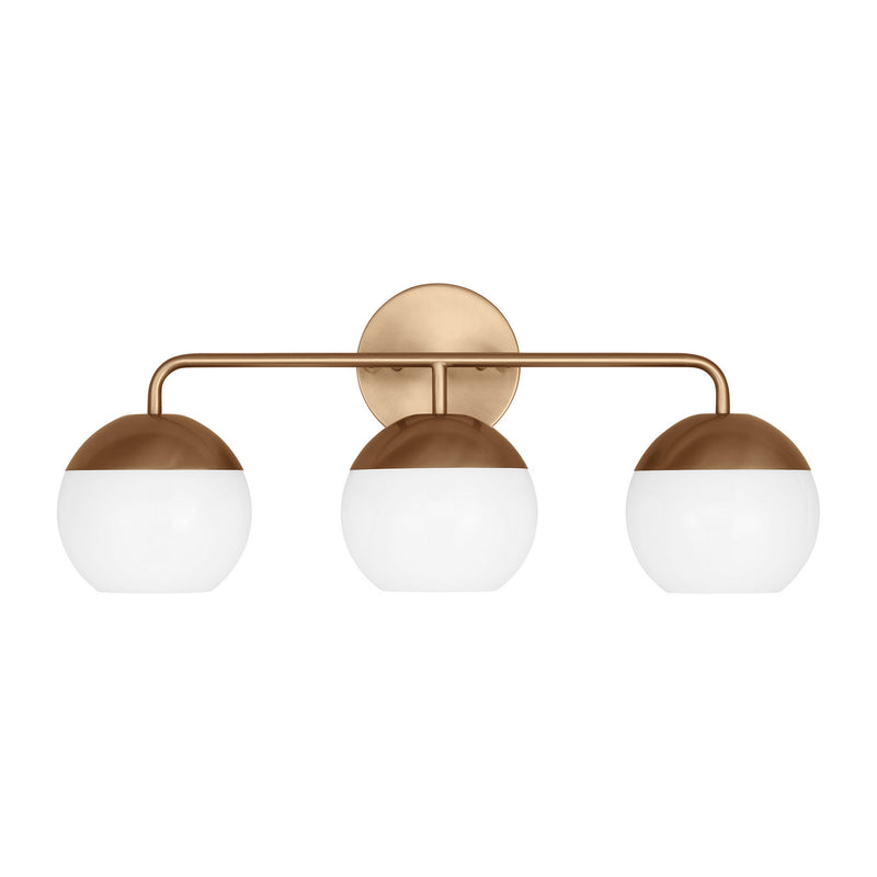 Three Light Bath Vanity<br /><span style="color:#4AB0CE;">Entrega: 4-10 dias en USA</span><br /><span style="color:#4AB0CE;font-size:60%;">PREGUNTE POR ENTREGA EN PANAMA</span><br />Collection: Alvin<br />Finish: Satin Brass