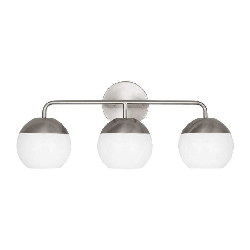 Three Light Bath Vanity<br /><span style="color:#4AB0CE;">Entrega: 4-10 dias en USA</span><br /><span style="color:#4AB0CE;font-size:60%;">PREGUNTE POR ENTREGA EN PANAMA</span><br />Collection: Alvin<br />Finish: Brushed Nickel
