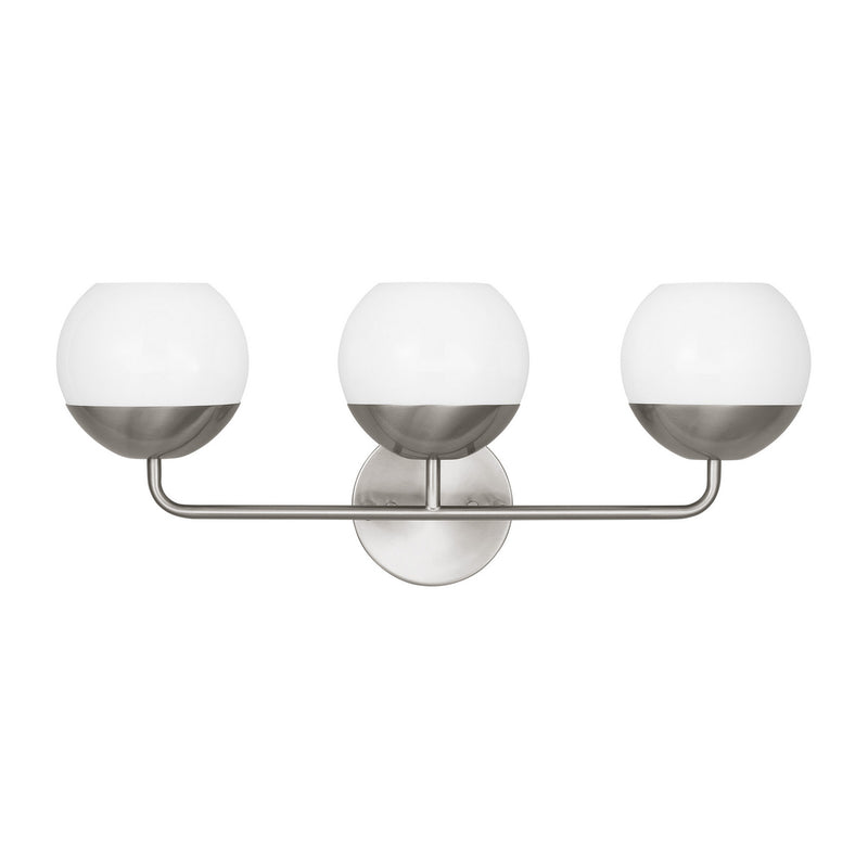 Three Light Bath Vanity<br /><span style="color:#4AB0CE;">Entrega: 4-10 dias en USA</span><br /><span style="color:#4AB0CE;font-size:60%;">PREGUNTE POR ENTREGA EN PANAMA</span><br />Collection: Alvin<br />Finish: Brushed Nickel