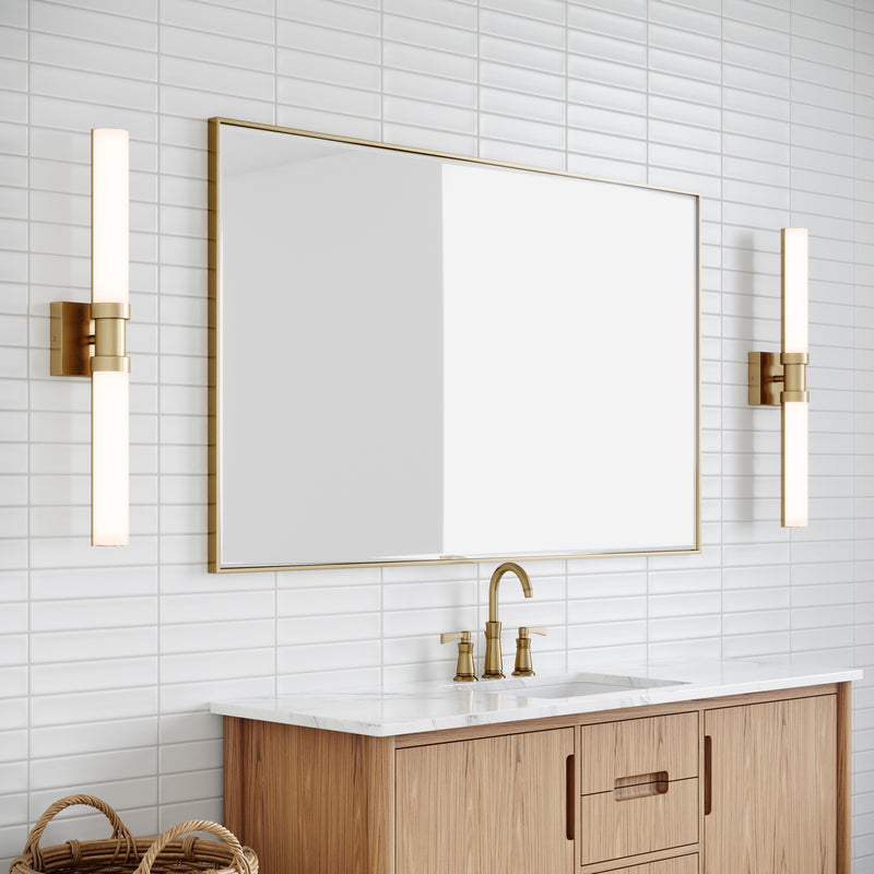 LED Bath Wall Sconce<br /><span style="color:#4AB0CE;">Entrega: 4-10 dias en USA</span><br /><span style="color:#4AB0CE;font-size:60%;">PREGUNTE POR ENTREGA EN PANAMA</span><br />Collection: Kiel<br />Finish: Satin Brass
