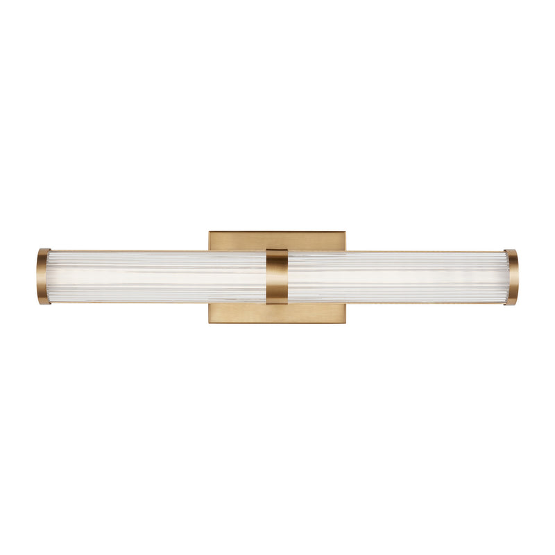 LED Bath Wall Sconce<br /><span style="color:#4AB0CE;">Entrega: 4-10 dias en USA</span><br /><span style="color:#4AB0CE;font-size:60%;">PREGUNTE POR ENTREGA EN PANAMA</span><br />Collection: Syden<br />Finish: Satin Brass