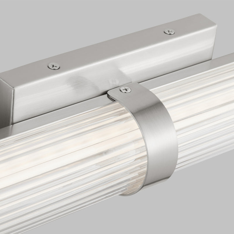 LED Bath Wall Sconce<br /><span style="color:#4AB0CE;">Entrega: 4-10 dias en USA</span><br /><span style="color:#4AB0CE;font-size:60%;">PREGUNTE POR ENTREGA EN PANAMA</span><br />Collection: Syden<br />Finish: Brushed Nickel
