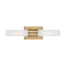 Two Light Bath Vanity<br /><span style="color:#4AB0CE;">Entrega: 4-10 dias en USA</span><br /><span style="color:#4AB0CE;font-size:60%;">PREGUNTE POR ENTREGA EN PANAMA</span><br />Collection: Keaton<br />Finish: Satin Brass