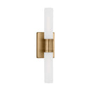 Two Light Bath Vanity<br /><span style="color:#4AB0CE;">Entrega: 4-10 dias en USA</span><br /><span style="color:#4AB0CE;font-size:60%;">PREGUNTE POR ENTREGA EN PANAMA</span><br />Collection: Keaton<br />Finish: Satin Brass