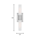 Two Light Bath Vanity<br /><span style="color:#4AB0CE;">Entrega: 4-10 dias en USA</span><br /><span style="color:#4AB0CE;font-size:60%;">PREGUNTE POR ENTREGA EN PANAMA</span><br />Collection: Keaton<br />Finish: Brushed Nickel
