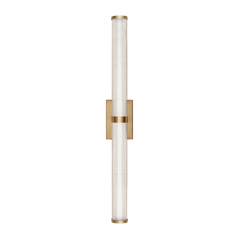 LED Bath Wall Sconce<br /><span style="color:#4AB0CE;">Entrega: 4-10 dias en USA</span><br /><span style="color:#4AB0CE;font-size:60%;">PREGUNTE POR ENTREGA EN PANAMA</span><br />Collection: Syden<br />Finish: Satin Brass